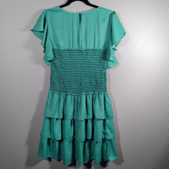 BCBGMAXAZRIA Light Aqua Smocked Lara Dress - Picture 12 of 13